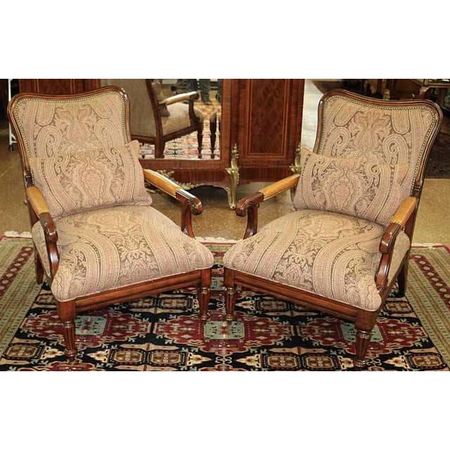Lauren Ralph Lauren Regency Style Oversized Club Lounge Chairs a Pair