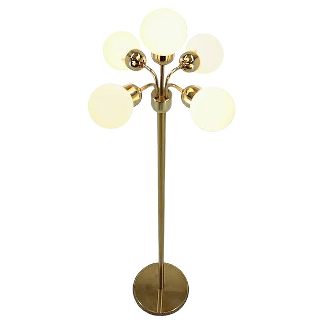 Space Age Brass Sputnik Floor Lamp by Kamenicky Senov & Preciosa, 1970s For Sale