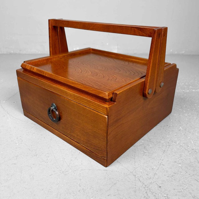 Vintage Japanese Wooden Sewing Case, 1980s For Sale - Image 12 of 12