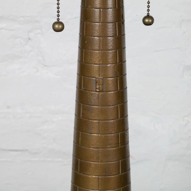 1950s Cast Bronze Lighthouse Table Lamp For Sale - Image 5 of 12