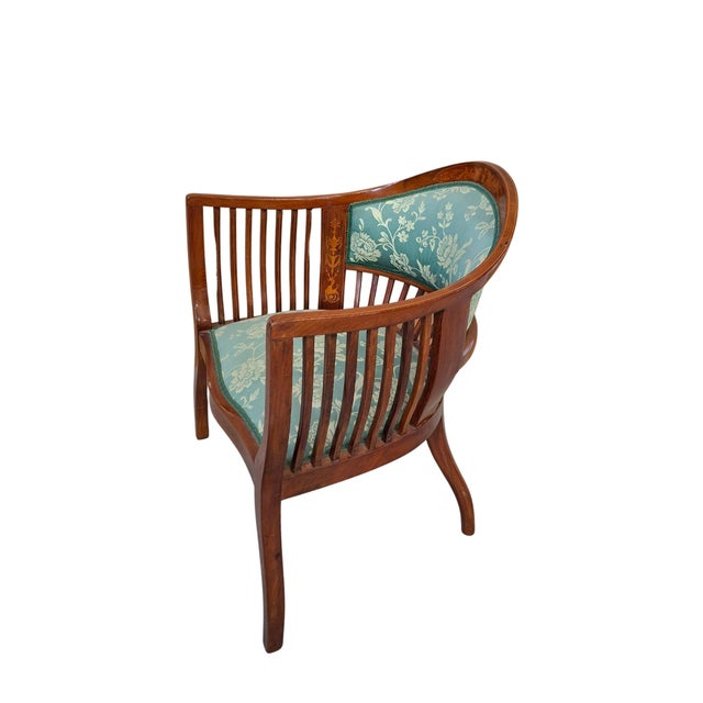 Brown Cherry Wood Bedroom Armchair, 1980s For Sale - Image 8 of 13