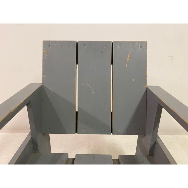 Blue Mid-Century Blue Painted Crate Armchair, 1960s For Sale - Image 8 of 15