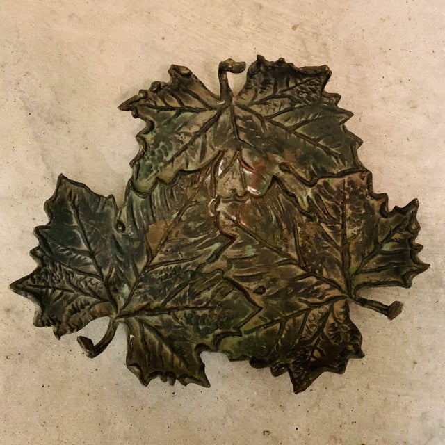Vintage Metal Maple Leaf Tray For Sale - Image 11 of 12