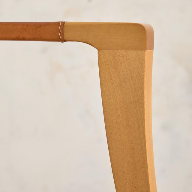 Wood ‘Aro’ Leather + Cherry Wood Armchair by Chi Wing Lo for Giorgetti - 2 Available For Sale - Image 7 of 14