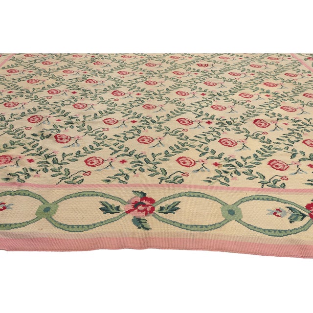 Vintage Chinese Needlepoint Rug, 09'11 X 13'09 For Sale - Image 4 of 10