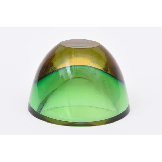 Vintage Murano Sommerso Glass Chunky Geode Bowl Signed Salviati, Italy, 1970's For Sale - Image 10 of 14
