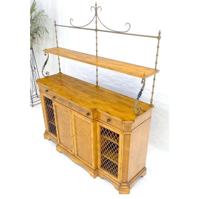 Regency Gallery Etagere Top Light Burl Walnut Sideboard Credenza c1920s MINT! For Sale - Image 11 of 18