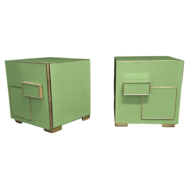 Modernise your interior with this striking pair of Italian Art Deco bedside tables, crafted with meticulous attention to...