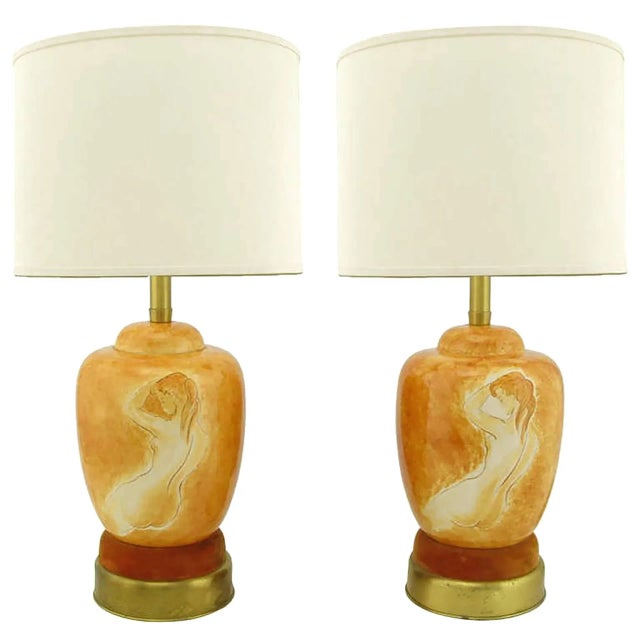 Sèvres Porcelain Hand-Painted Female Nude Table Lamps - a Pair For Sale - Image 9 of 9