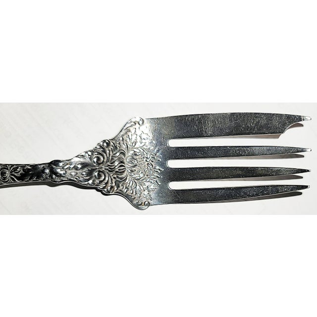 Gorham Silver Co. Antique Gorham Sterling Silver Cold Meat Serving Fork For Sale - Image 4 of 7