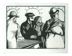 Paul Hermann Wagner, Figures, Woodcut, 1929