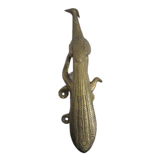 Large Peacock Brass Door Pull For Sale