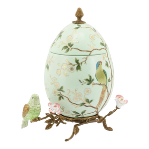 Regency Style Hand Painted Egg Box Cloisonné Style