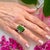 Natural Tourmaline White Sapphire Ring 6.75 14k WG 21.03 TCW Certified For Sale - Image 11 of 18