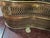 Mid‑Century Brass Pierced Fireplace Fender + Andirons & Tool Set- 6 Pieces For Sale - Image 12 of 12