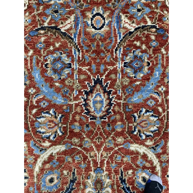 Tribal 9x12 Rustic Oriental Red Tribal Geometric Hand Knotted Wool Carpet Rug For Sale - Image 3 of 5