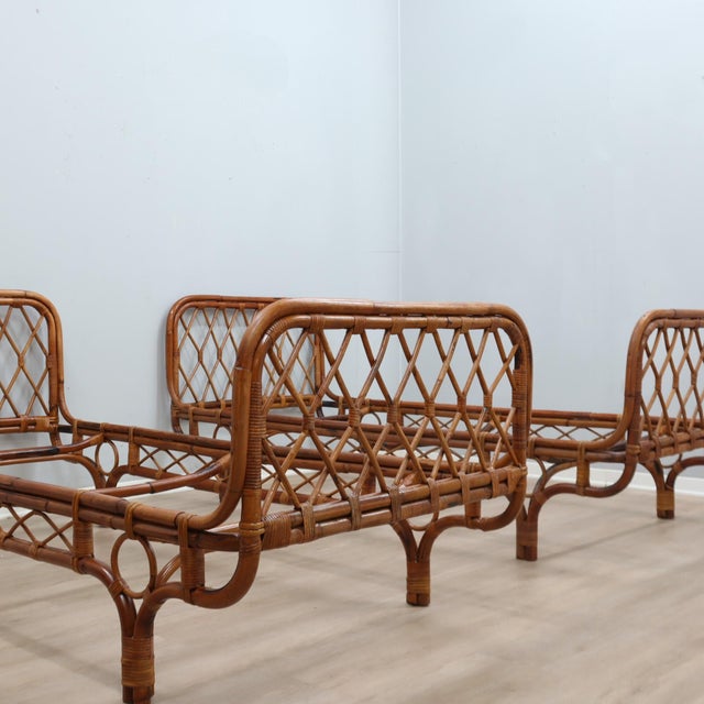 Wood Mid-Century Italian Rattan Malacca Daybeds by Franca Helg, 1950s, Set of 2 For Sale - Image 7 of 13