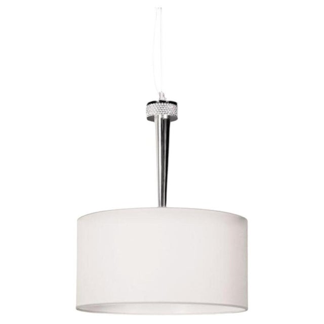 Glass Diamond Hanging Lamp in Polished Chrome and Crystal by Aggiolight For Sale - Image 7 of 7