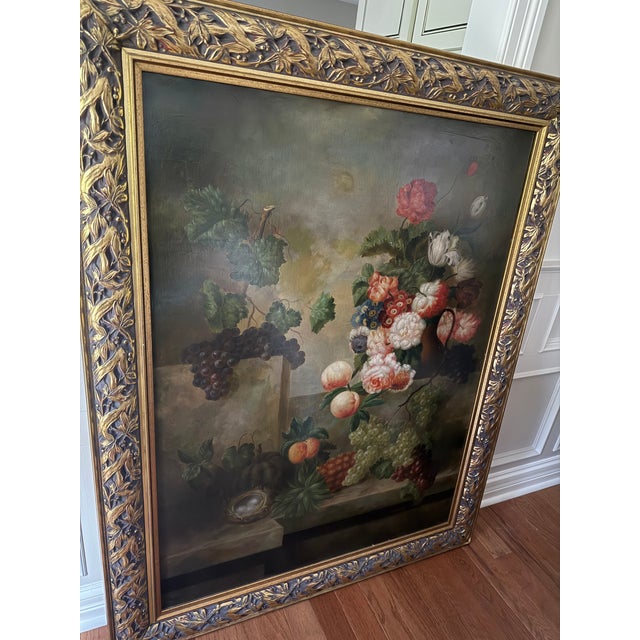 Vintage Joseph C Dilon Abstract Large Scale Contemporary Traditional Painting Oil on Canvas Fruits and Flowers For Sale - Image 10 of 10