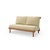 Mid-Century Modern Rishon Teak Outdoor Love Seat - Antique Beige For Sale - Image 3 of 5