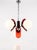 Mid-Century Modern Atomic Sputnik Chrome Pendant Light with Clear and Red Acrylic Glass Shades, 1970s For Sale - Image 3 of 4