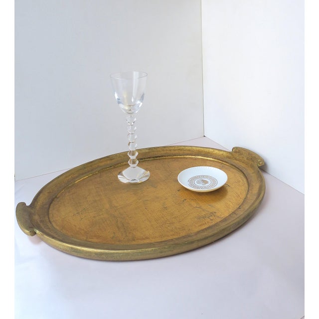 Late 20th Century Italian Gold Giltwood Tray For Sale - Image 5 of 9