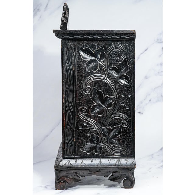 19th Century Hand Carved Wood Miniature Cabinet Chest of Drawers Victorian Jewelry Keepsake Storage For Sale - Image 14 of 17