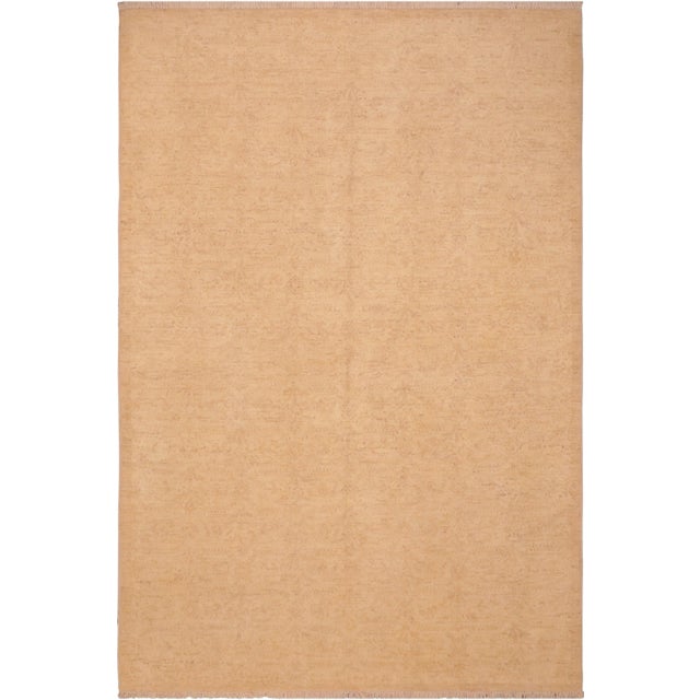 1990s 1990s Contemporary Sun Faded Alkaid Tan/Brown Hand Knotted Wool Rug - 6'2" X 8'10" For Sale - Image 10 of 10