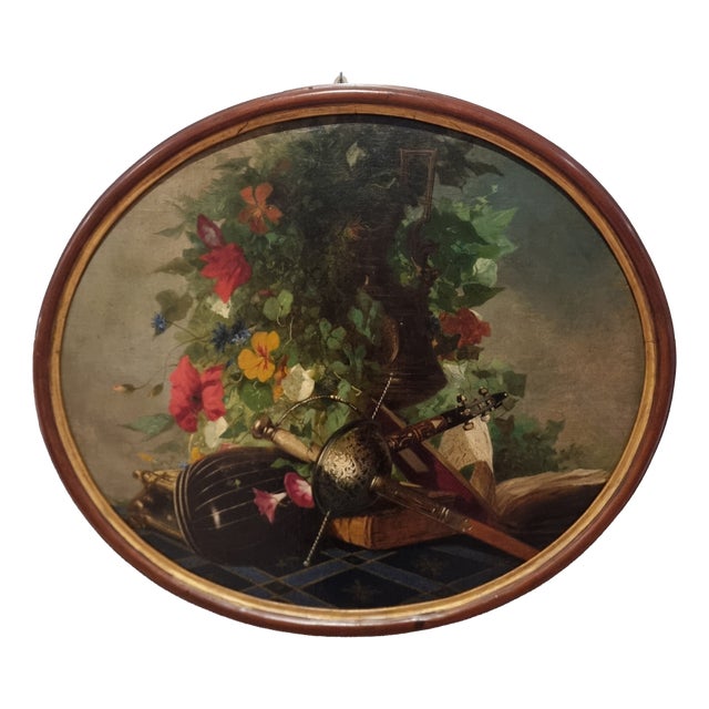 Still Life, Oil on Canvas, 1850s For Sale