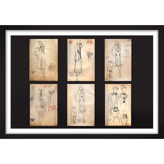 Original 1920s Chanel, Lanvin Fashion Sketches by Léo Tissandié For Sale