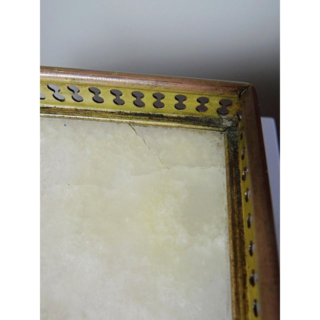 Antique Wooden Side Table Top in Gilt Metal and Onyx, 1900s For Sale - Image 10 of 12