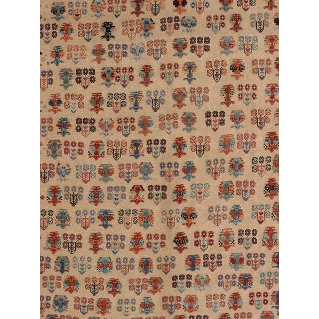 Antique Hand-Knotted Persian Suzani Rug 4'0" X 5'9" For Sale - Image 4 of 5