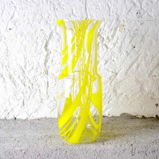 Mid-Century Modern Yellow Glass Vase, 1960s For Sale - Image 3 of 7