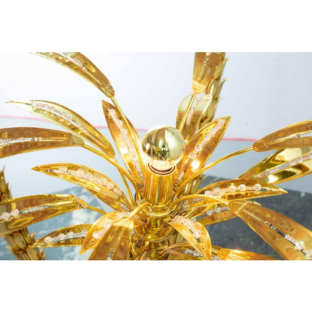 Golden Palm Tree Floor Lamp with 3 Sparkling Branches, Italy, 1970s For Sale - Image 6 of 18