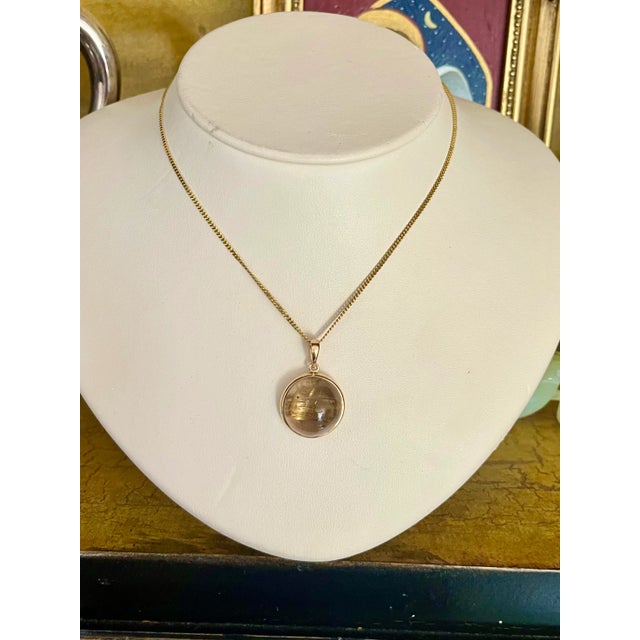 Rutilated Quartz 18k gold pendant necklace on 18K gold chain.( Also available in Amethyst in a separate listing). This is...
