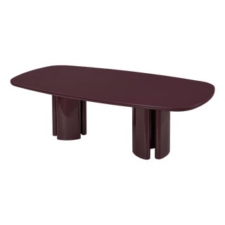 Zola Burgundy Lacquer Oval Dining Table For Sale