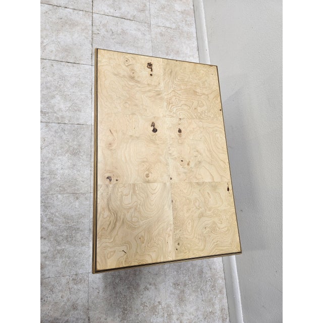 Tan 1980s Mid Century Henredon Scene Two Burlwood Side Table For Sale - Image 8 of 12