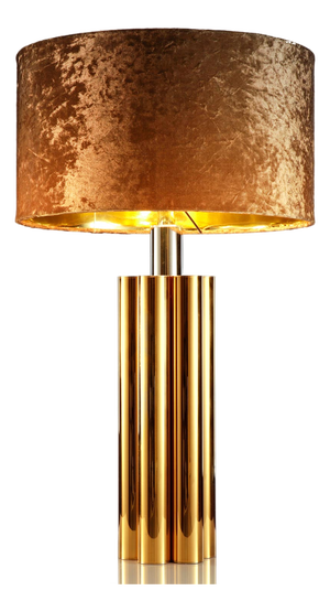Table Lamp with Golden Tubular Elements by WKR Leuchten, Germany, 1960s
