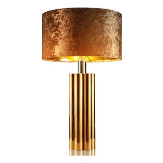 Table Lamp with Golden Tubular Elements from WKR Leuchten, Germany, 1960s For Sale