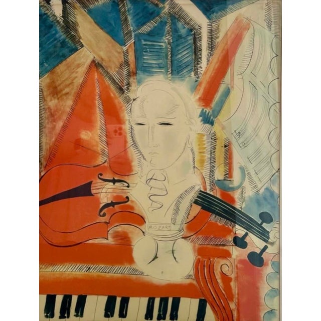Printmaking Materials After Raoul Dufy “Homage to Mozart” XL Lithograph For Sale - Image 7 of 14