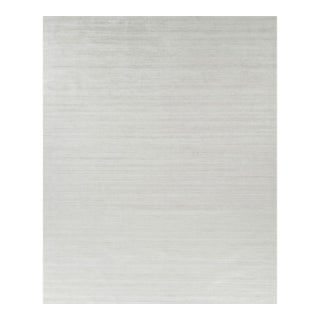 Rug & Kilim’s Oversized Textural Rug in Solid White, Gray and Cream Striae - 13x16 For Sale