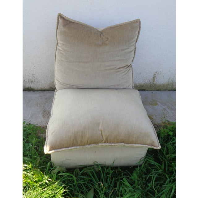 Sectional Sofa in Shaved Velvet with Down Padding and Walnut Feet, 1960s, Set of 6 For Sale - Image 11 of 18