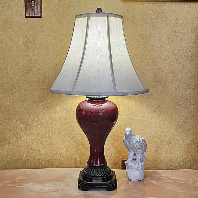 Vintage Bombay Company Oxblood Urn Table Lamp For Sale - Image 12 of 18