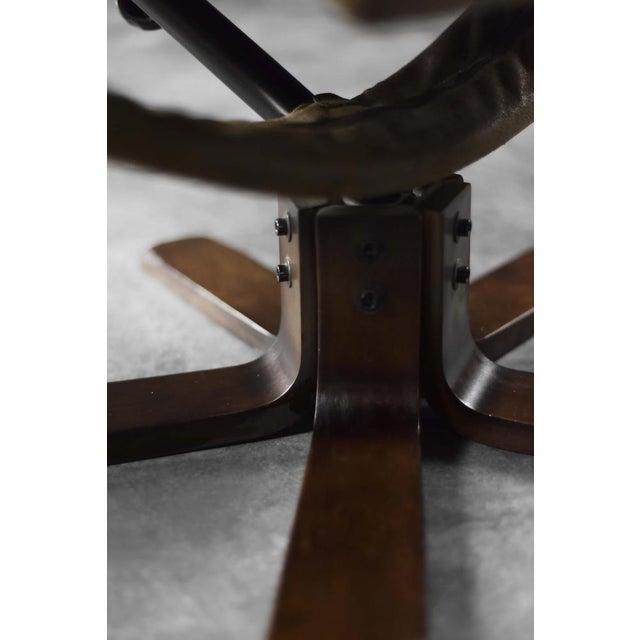 Set of Mid-Century Modern Danish Brown Swivel Chair & Ottoman, 1960s For Sale - Image 14 of 18