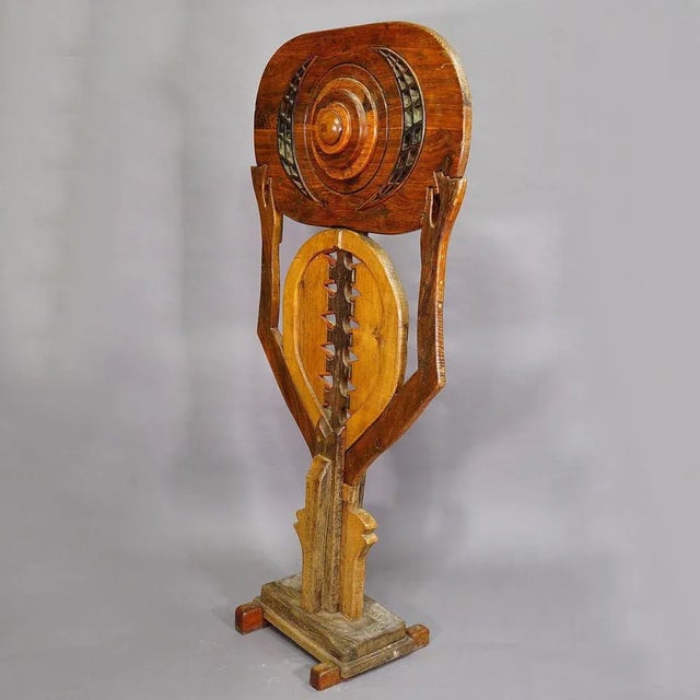 Vintage Wooden Atlante Sculpture by Luciano Bertolotto, Italy, 1980s For Sale - Image 3 of 11