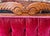 Vintage Victorian-Style Wine Red Velvet Loveseat For Sale - Image 4 of 17