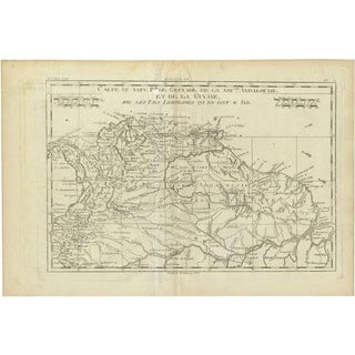 Map of Guiana and Andalusia in South America by Bonne, 1780 For Sale