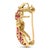 Contemporary 14K Yellow Gold Red Ruby Bee Brooch Pin For Sale - Image 3 of 5