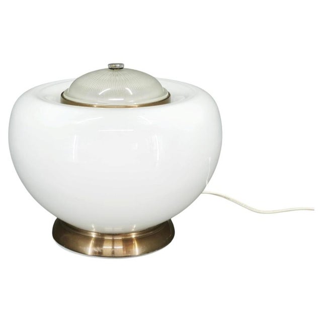 Space Age Italian White Glass Table Lamp, 1970s For Sale - Image 10 of 10