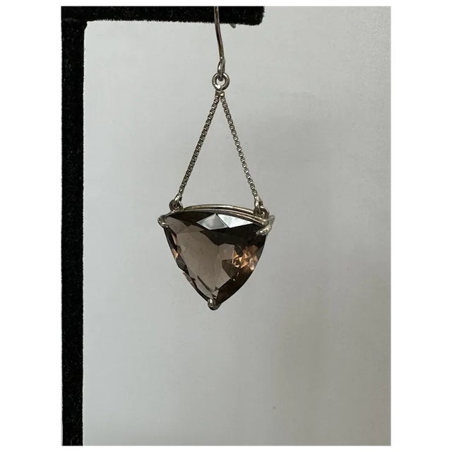 Sterling and Quartz Earrings, A Pair For Sale - Image 4 of 9